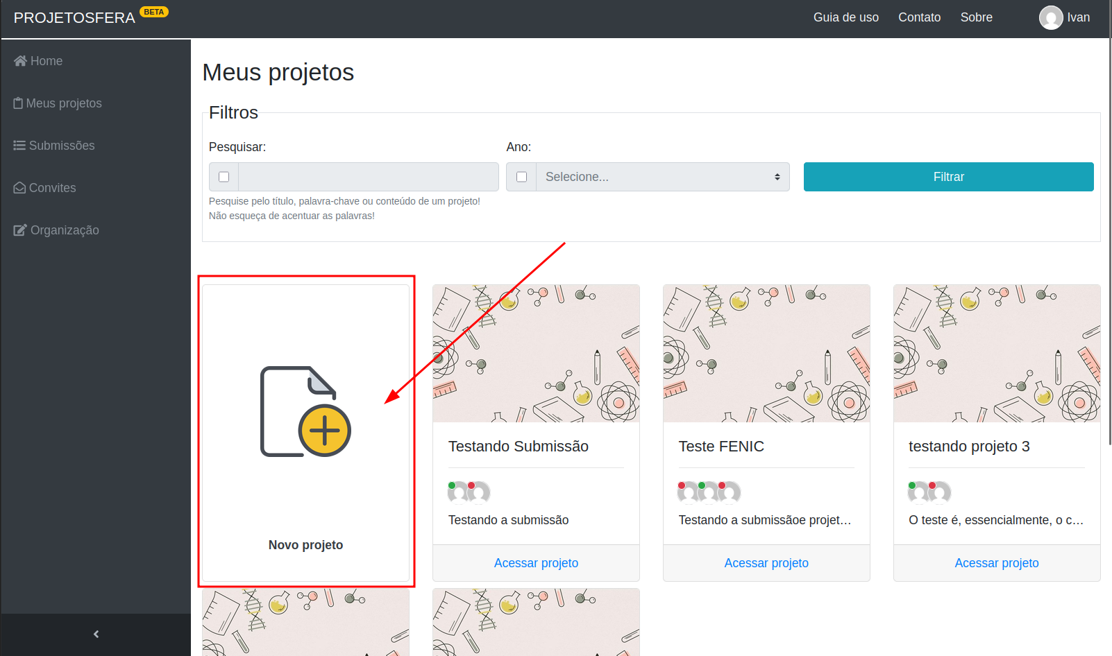 Novo projeto