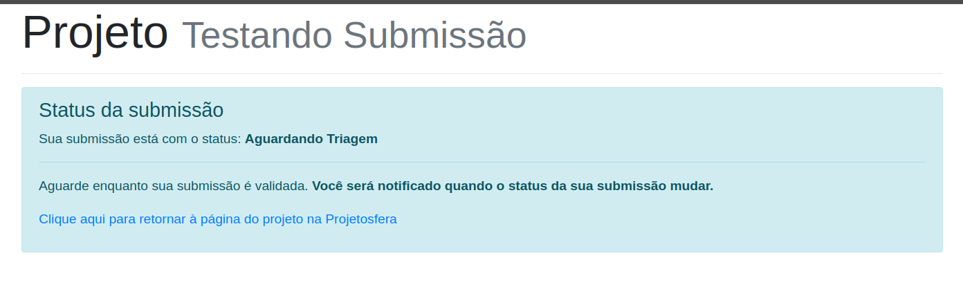 Sucesso na submissão